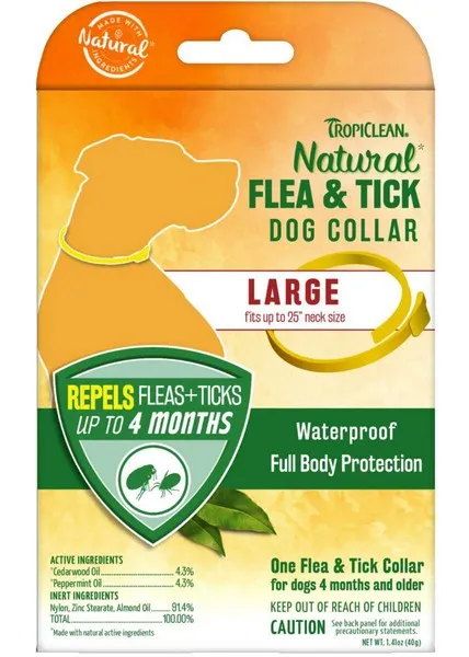 1ea Tropiclean Flea & Tick Repellent Collar For Large Dogs - Flea & Tick